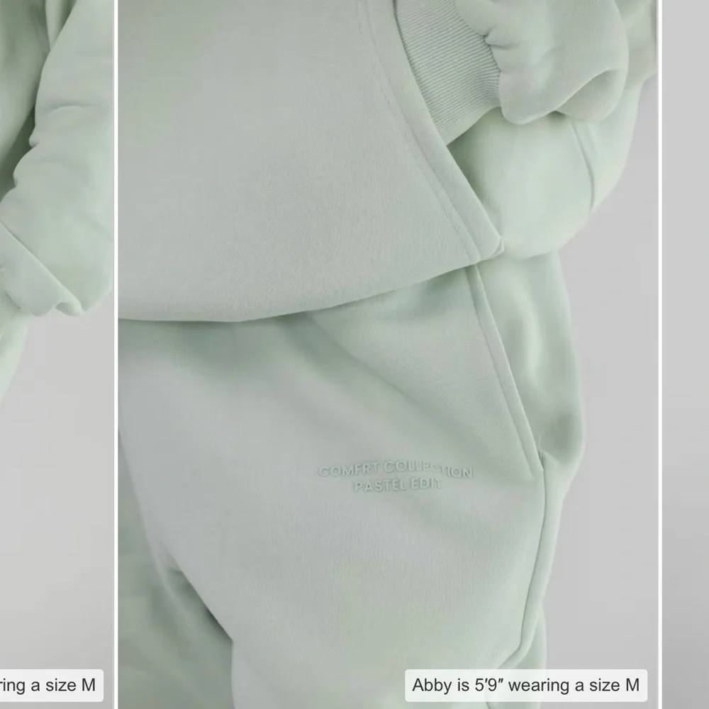 Cmfrt Collection Pastel Edit Mint Green Sweatpants Size Large NWOT Men Women - Picture 3 of 9